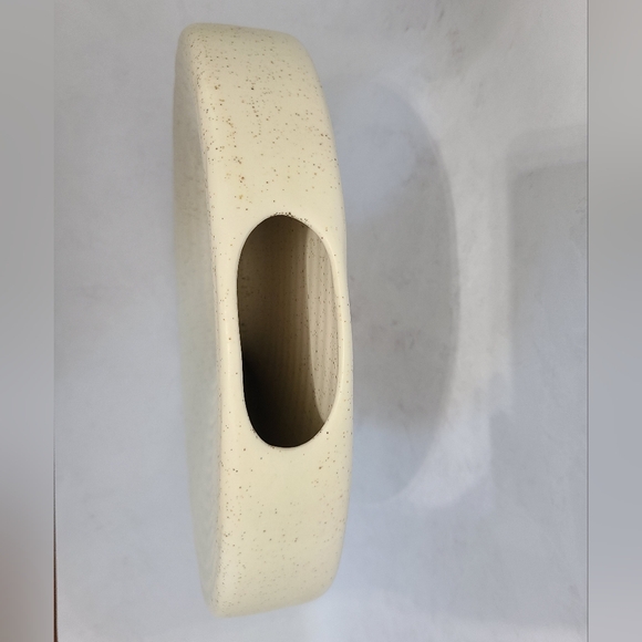 Round Speckled Modern Vase with Cut Out Detail